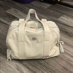 Lululemon Old School Cream Gym Bag